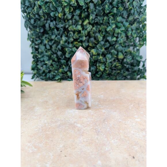 Pink Petal agate cotton candy agate tower quartz crystal druzy girly witch - Picture 4 of 6